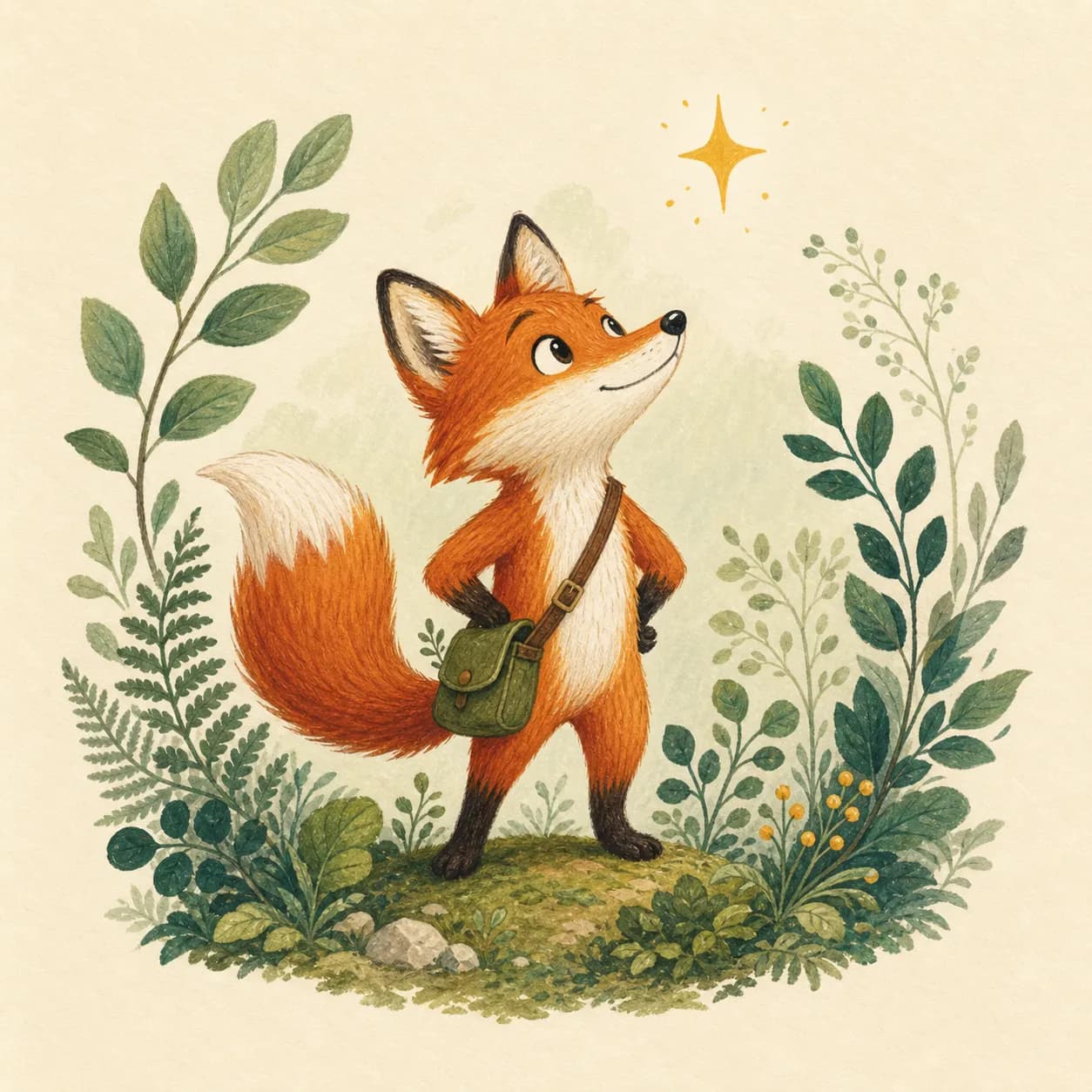 Fox explorer character illustration